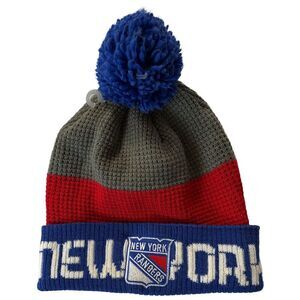 New York Rangers Pom Beanie | Reebok Center Ice | NHL Knit Hat